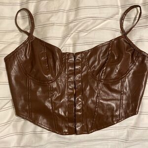 Faux Leather cropped corset great condition